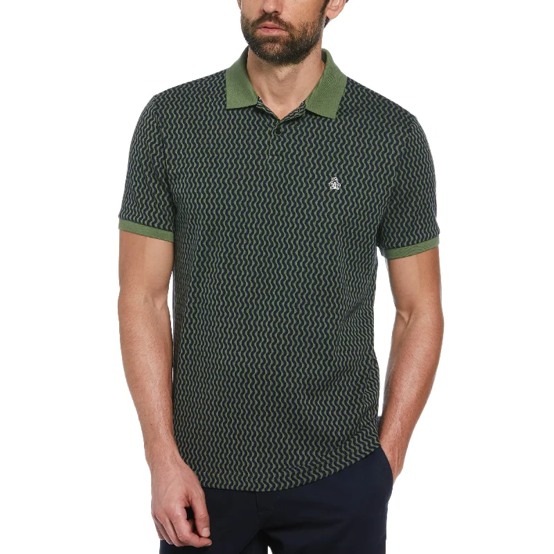 Men's Shirts with High NecksMini Geo Print Polo