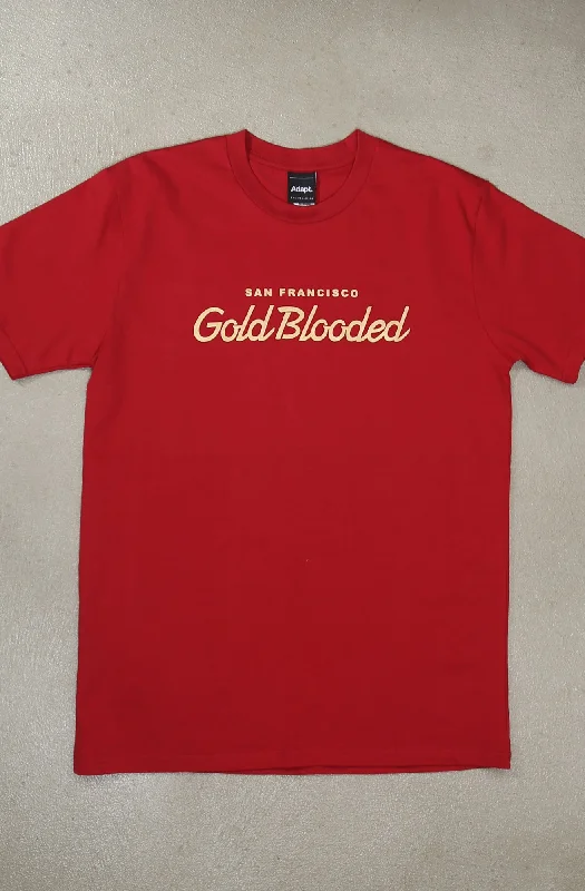 Men's Shirts with French CuffsGold Blooded Script (Men's Cardinal Tee)