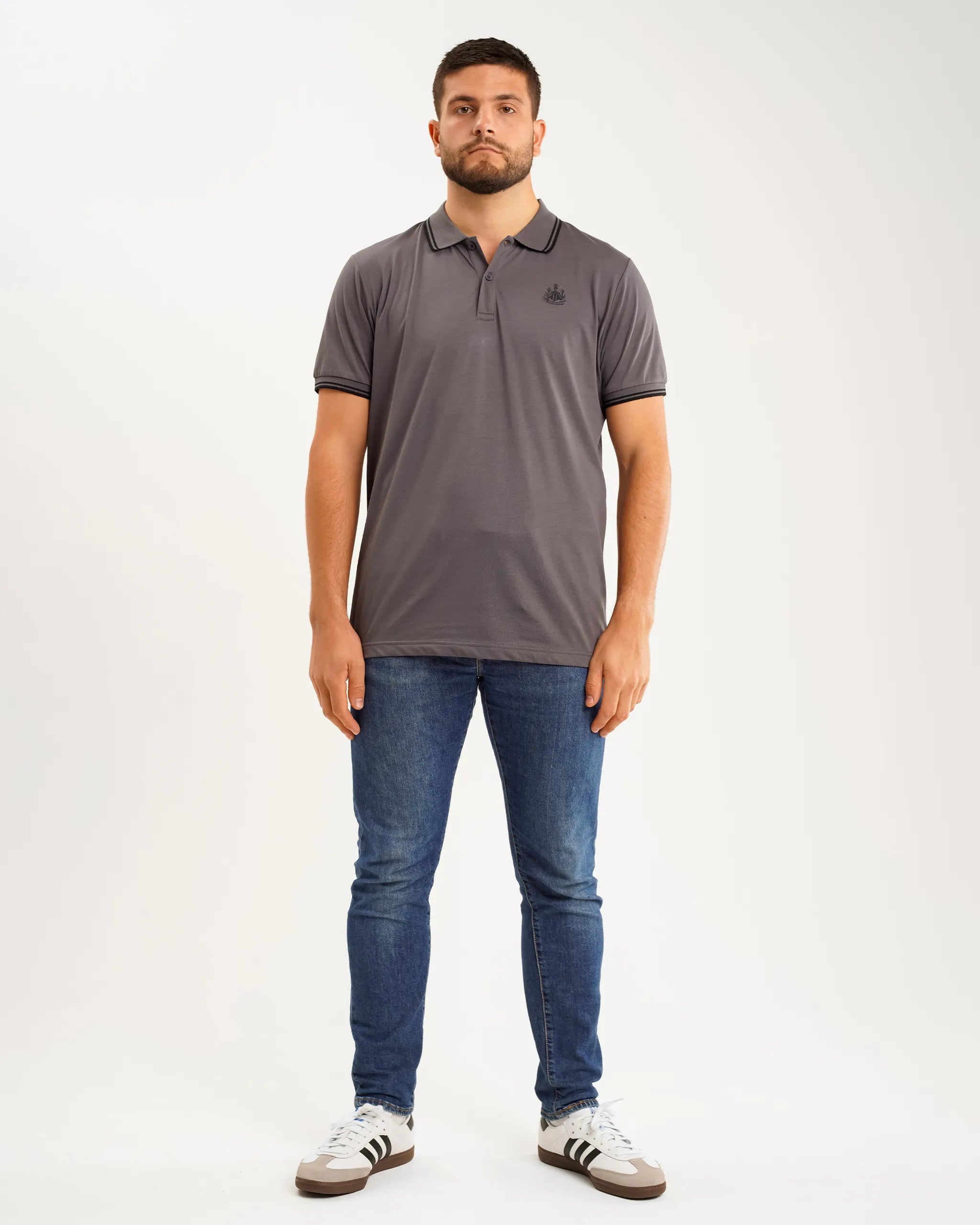 Men's Tailored Shirts for a Sharp AppearanceNewcastle United Men's Black Label Grey Polo Shirt