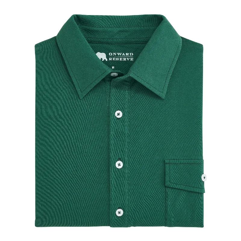 Men's Shirts with Roll-Up SleevesOld School Polo - Posy Green