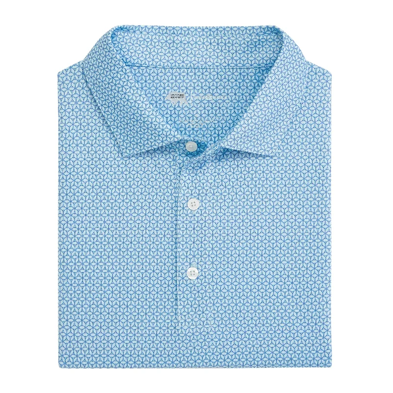 Men's Shirts for HuntingOut Of Office Printed Performance Polo - Delicate Blue