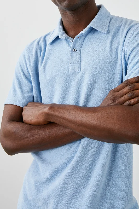 Men's Timeless Dress Shirts for Enduring StyleRHEN POLO SHIRT - TERRY CHAMBRAY BLUE