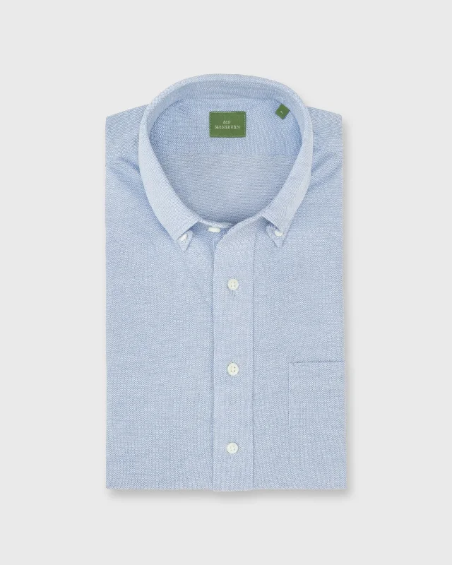 Men's Long-Sleeve Shirts for Year-Round WearKnit Button-Down Popover Shirt in Sky Blue Oxford Pique