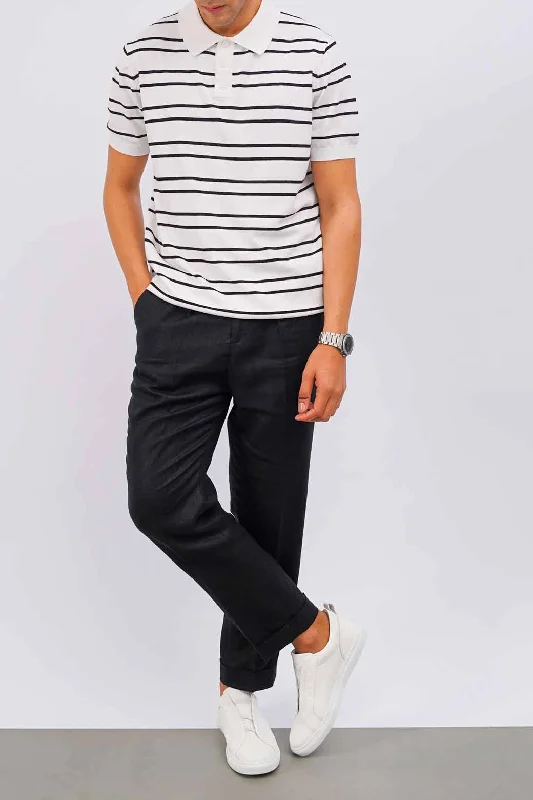 Men's Geometric Print Shirts for a Modern TwistSTRIPED POLO SHIRT