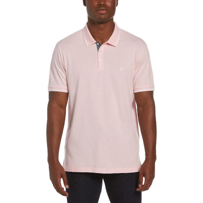 Men's Shirts with Adjustable HemlinesContrast Tipping Polo