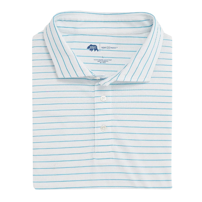 Men's Shirts with Animal PrintsTourney Stripe Performance Pique Polo - Cabana Blue