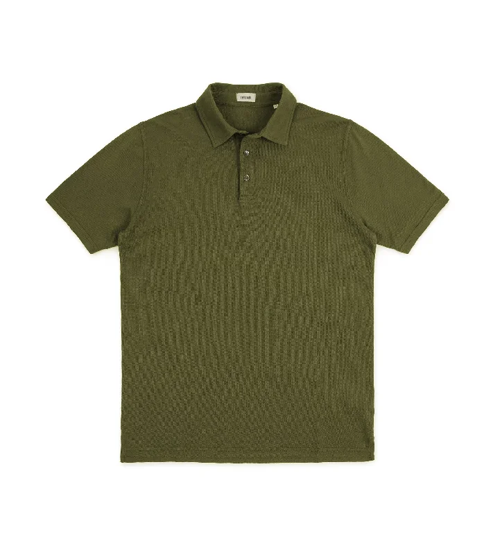 Men's Henley T-Shirts for a Casual TwistTrunk Moxon Short Sleeve Polo Shirt: Olive