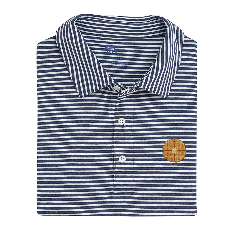 Men's Shirts with TiesWaffle Icon Row Stripe Icon Polo - Classic Navy