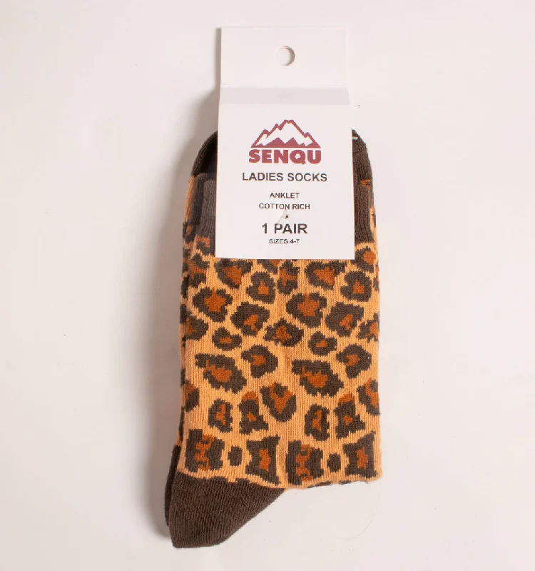 1PACK ANIMAL SOCKS - BROWN