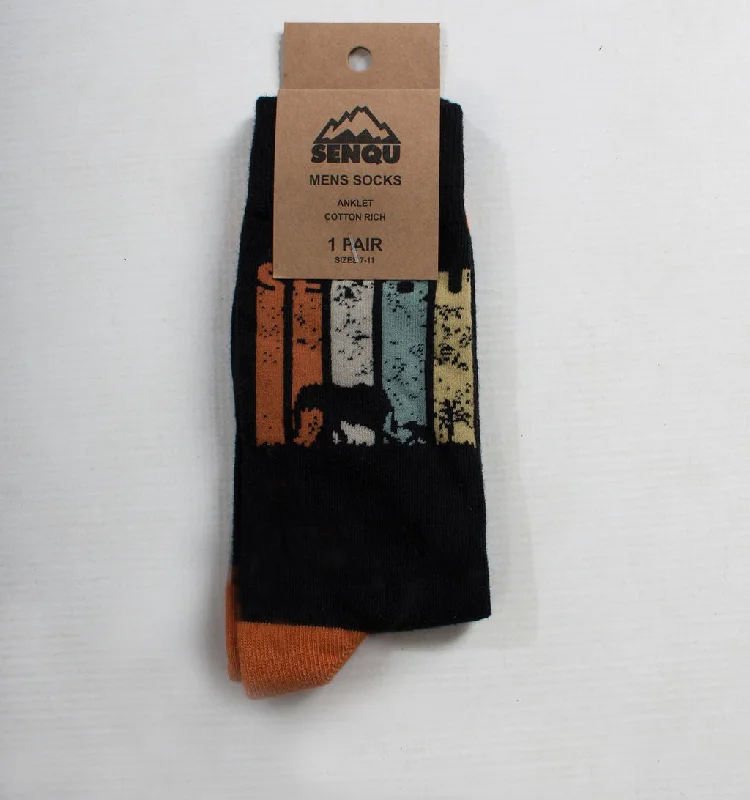 1PACK SENQU PARK SOCKS – BLACK