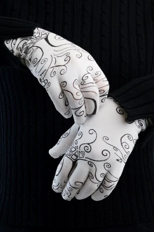 Bamboo Gloves, Black/White Lifetree