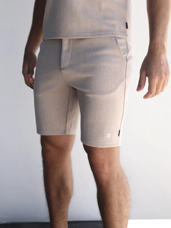 Men's Pants with Faux Leather PatchesPositano Shorts - Tan