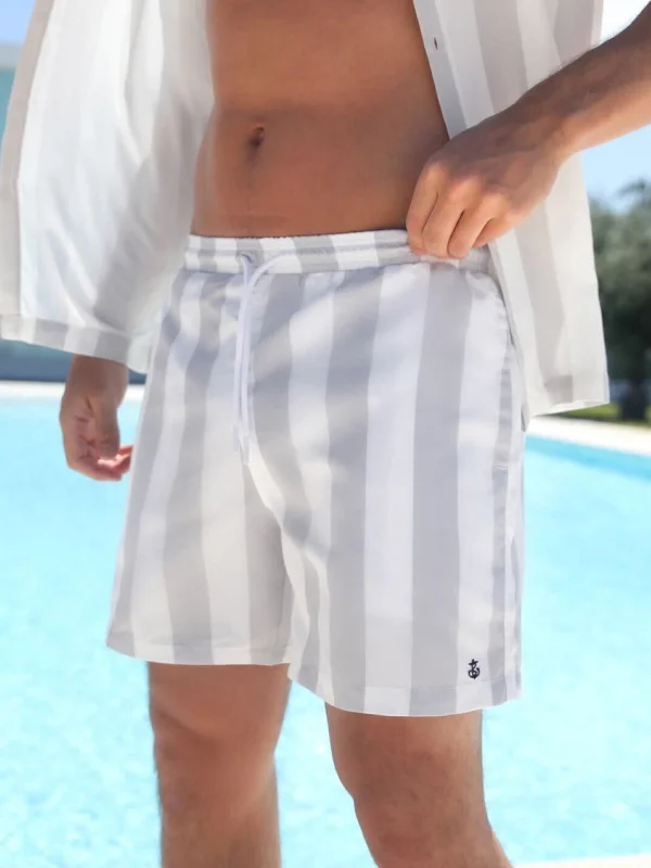 Men's Pants with Elastic CuffsRiccardo Swim Shorts - Stone