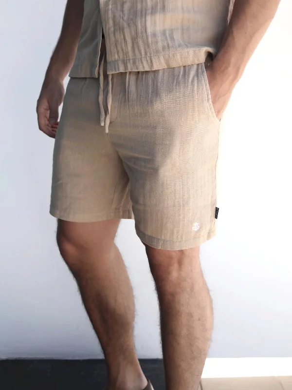 Men's Pants with Patch PocketsSiena Shorts - Tan