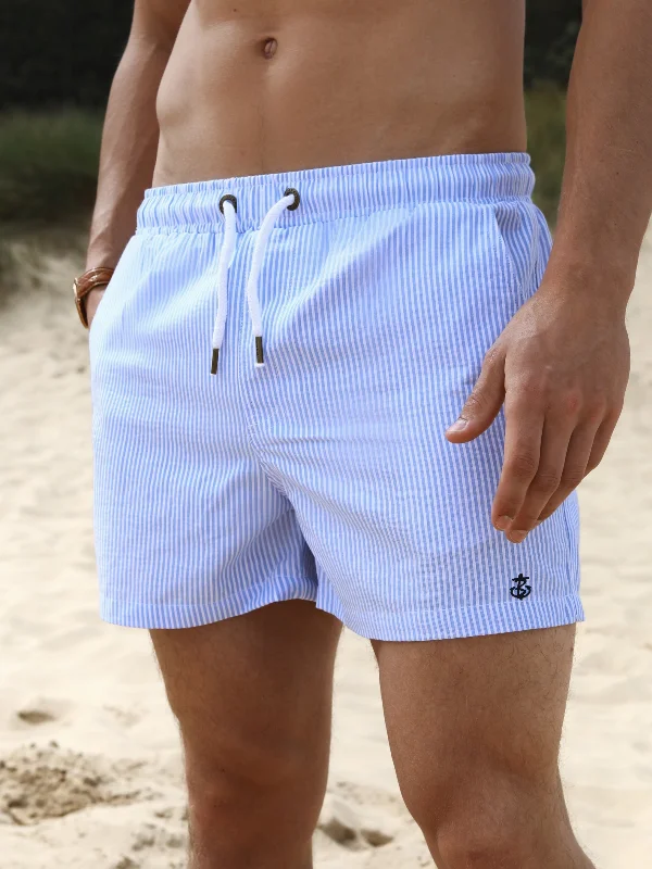 Men's Corduroy Pants for FallStriped Swim Shorts - Light Blue