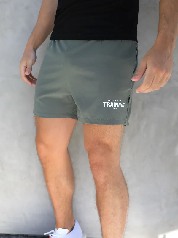 Layered Men's OverallsTraining Sprint Shorts - Khaki Green