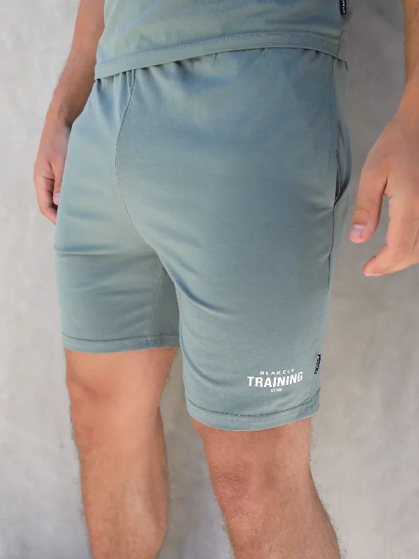 Men's Patterned Pants with ChecksTraining Stretch Shorts - Sage Green