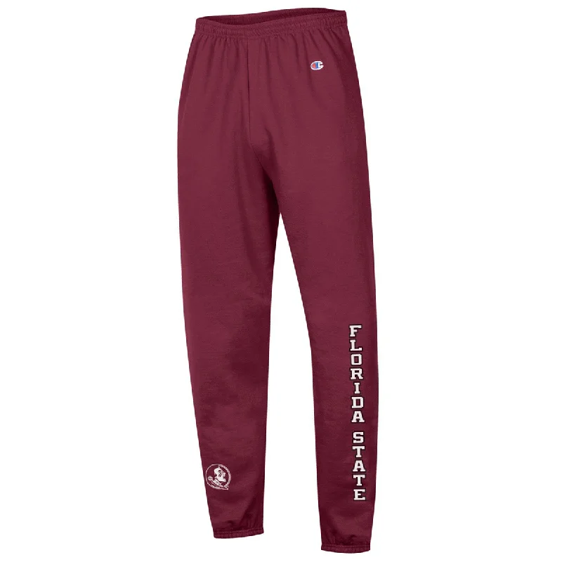 Men's Pants with Flap PocketsChampion Men's Seminole Logo/Florida State Design Fleece Pant - Garnet