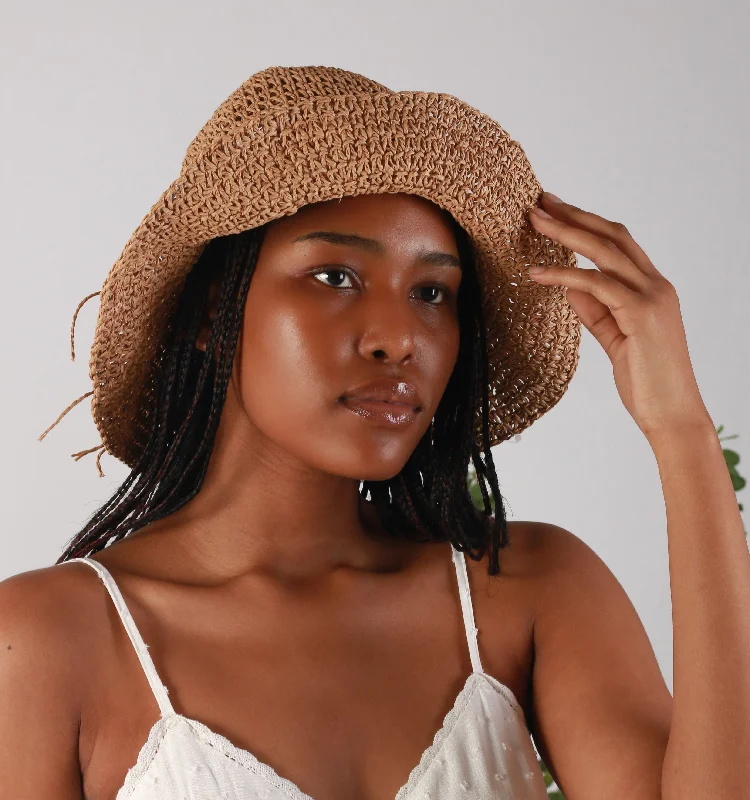 "CROCHET HAT" CARAMEL