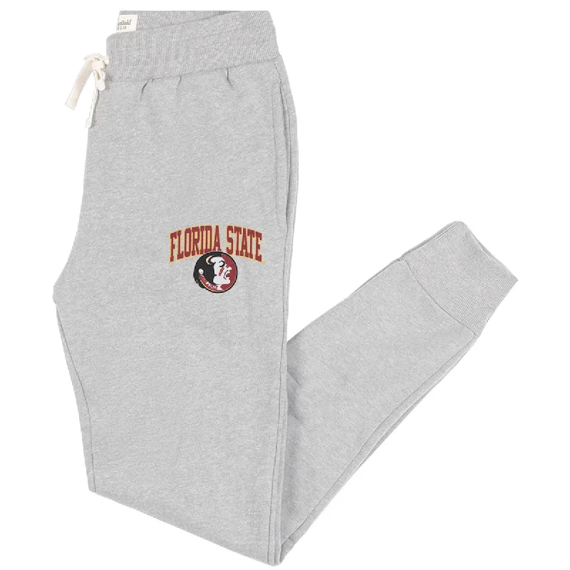 Men's Pants with Elastic CuffsHomefield Men's Vault Florida State/Seminole Logo Tri-blend Jogger Pants - Ash