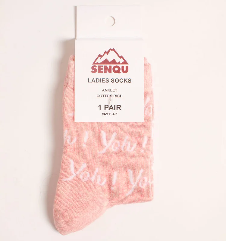 1 PACK YOH! SOCKS - PINK