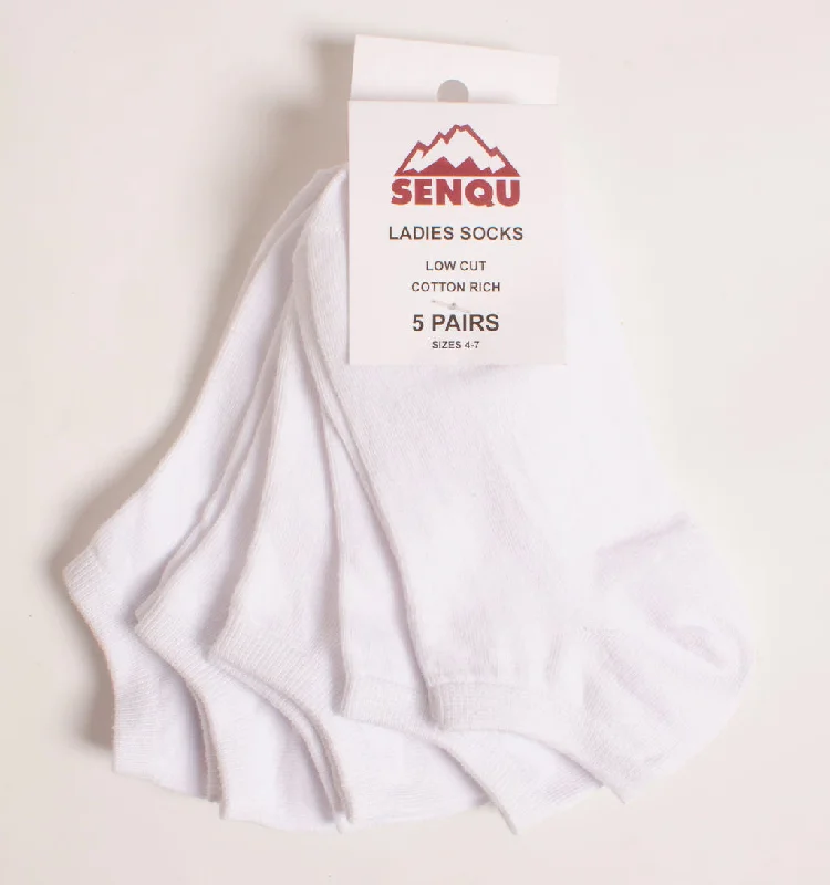 5 PACK SOCKS - WHITE