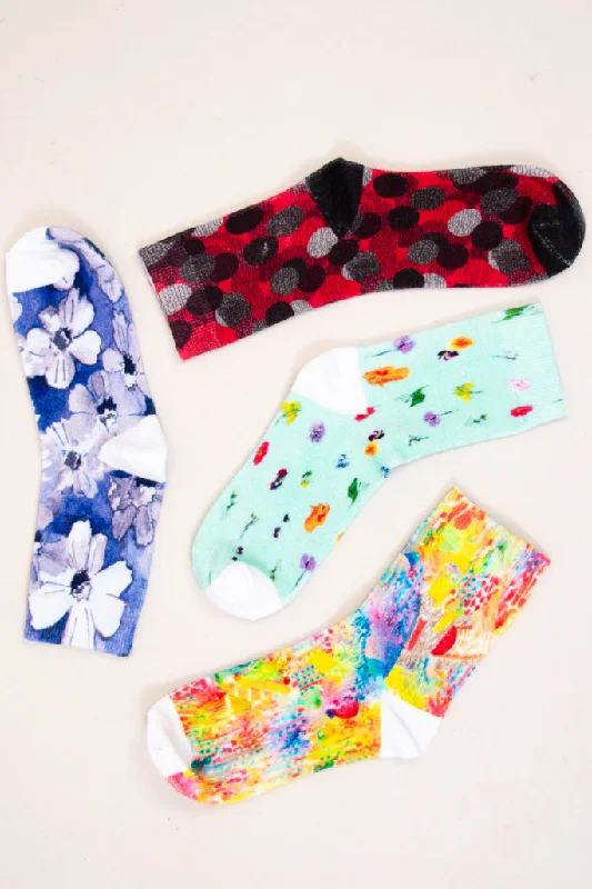 Ladies Bamboo Socks, Assorted Prints