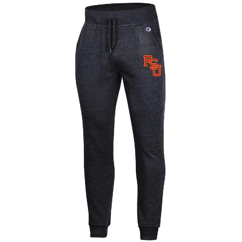 Men's Pants with Appliqué DetailsChampion Men's Vault Stacked FSU Tri-blend Fleece Jogger Pant - Black