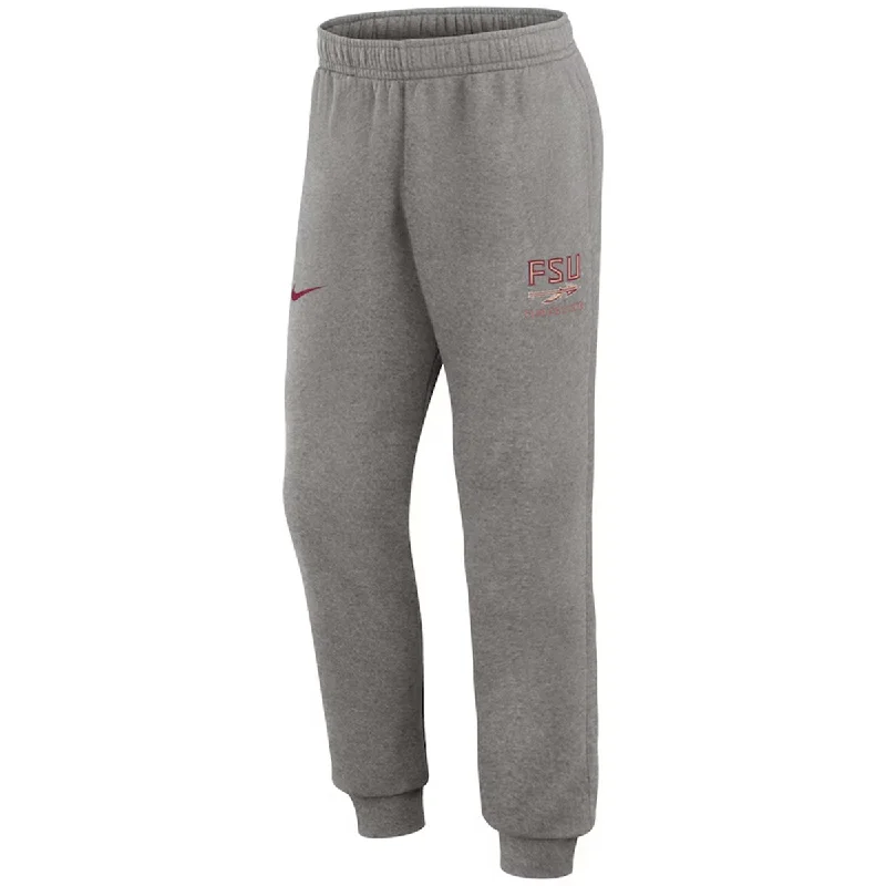 Men's Pants with Belt LoopsNike Men's FSU Spear/Florida State Club Fleece Jogger Pant - Dark Grey Heather