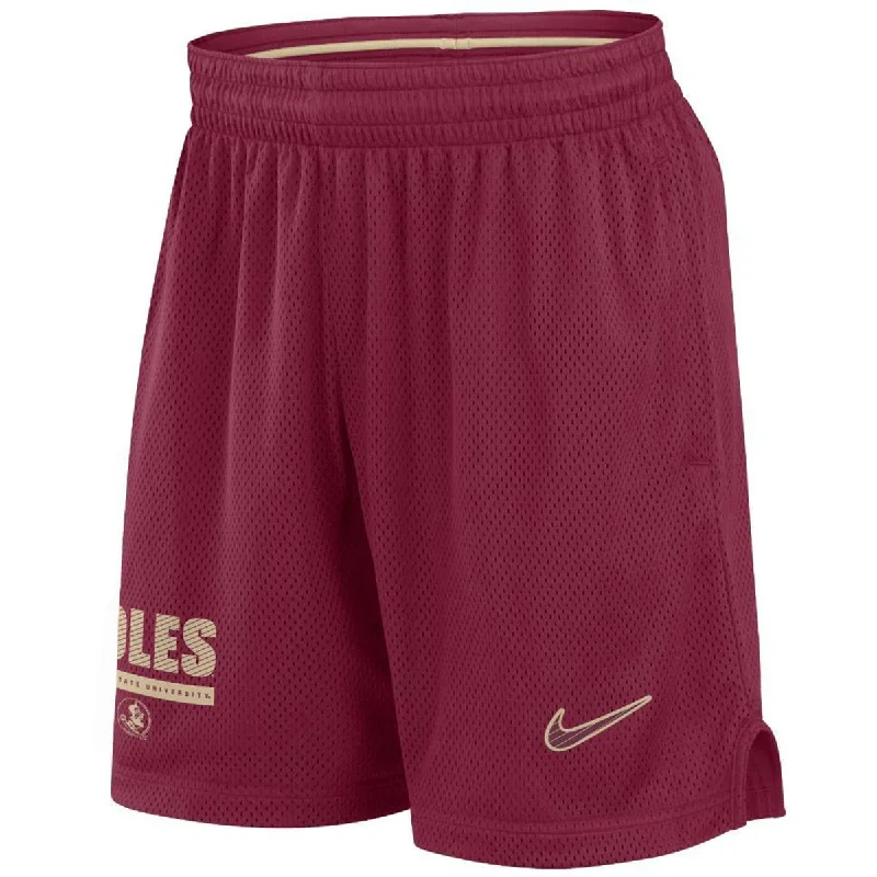 Men's Pants with Logo EmbossmentsNike Men's Noles/Florida State University Seminole Logo Design Dri-fit Mesh Short - Garnet