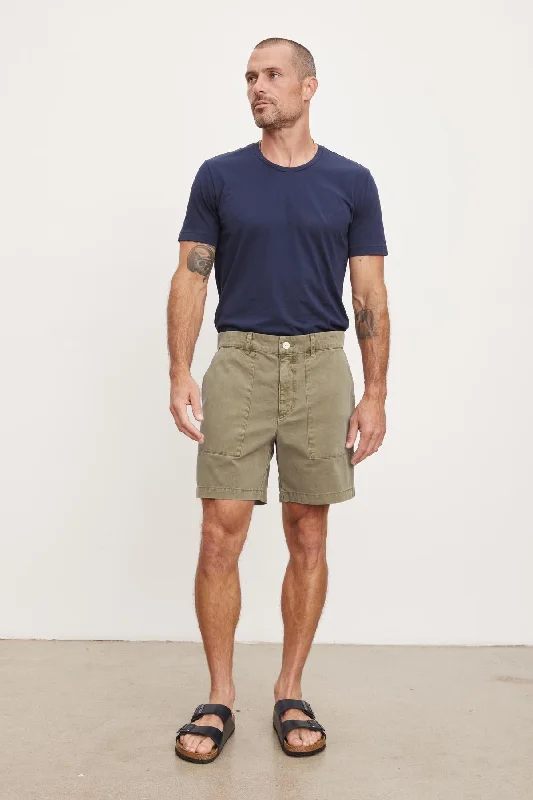 Men's Pants with Patch PocketsRAY SANDED TWILL SHORT