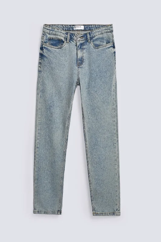 Wide-Leg Men's JeansACID WASH SLIM RELAXED FIT DENIM