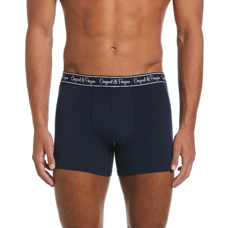 3 Pack Solid Navy Contour Boxer Brief