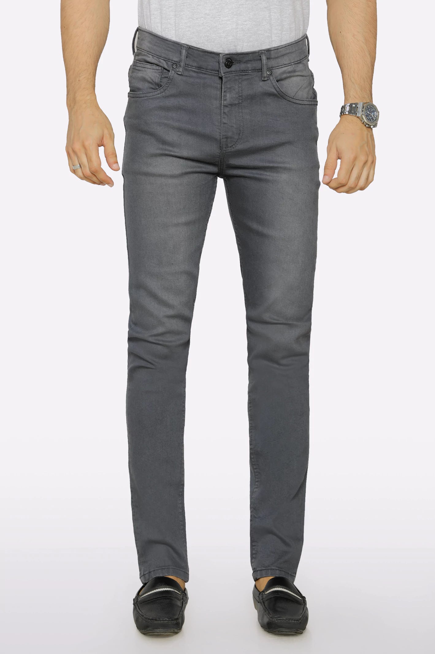 Men's Ripped JeansGrey Slim Fit Jeans