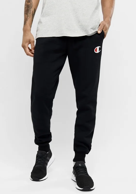 Men's Pants with Wrinkle-Resistant FabricChampion C Logo Cuff Pant Mens Black <br> AY76N BLK