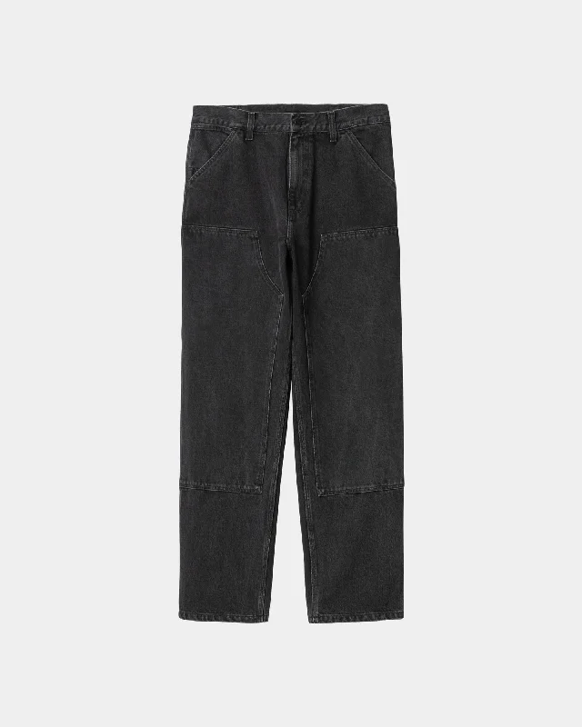 Wash and Wear Men's JeansDouble Knee Pant - Denim | Black (stone washed)