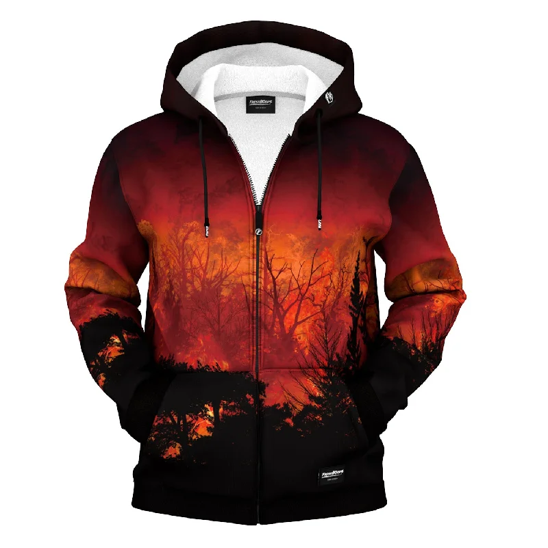 Men's Hoodies for Winter SportsForest In Flames Zip Up Hoodie