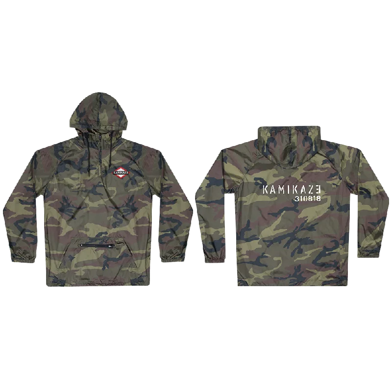 Men's Coats with Snap ButtonsGreen Camo Lightweight Jacket