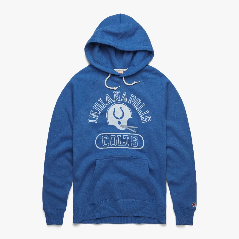 Men's Hoodies with EmbroideryIndianapolis Colts Throwback Helmet Hoodie