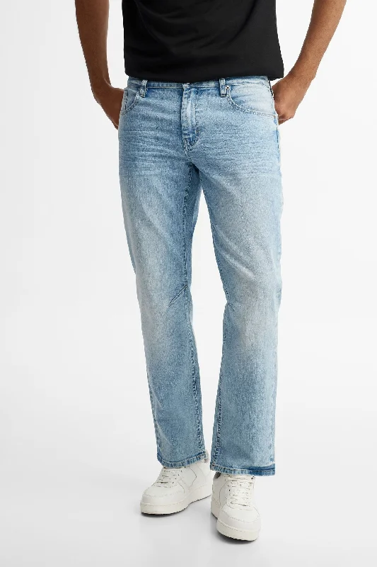 XL Men's JeansJeans 5 poches délavé jambe droite - Homme