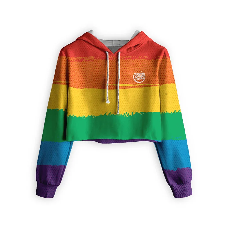 Lightweight Men's Running HoodiesLGBTQ Rainbow Cropped Hoodie