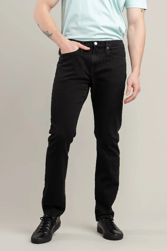 Men's Jeans with Fashionable RipsL'Homme Slim Jeans in Noir