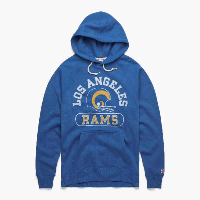 Men's Hoodies with Security PocketsLos Angeles Rams Throwback Helmet Hoodie