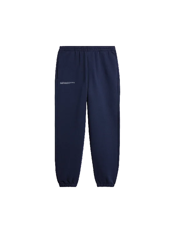 Men's Pants with Faux Leather PatchesMens 365 Midweight Track Pants—navy blue