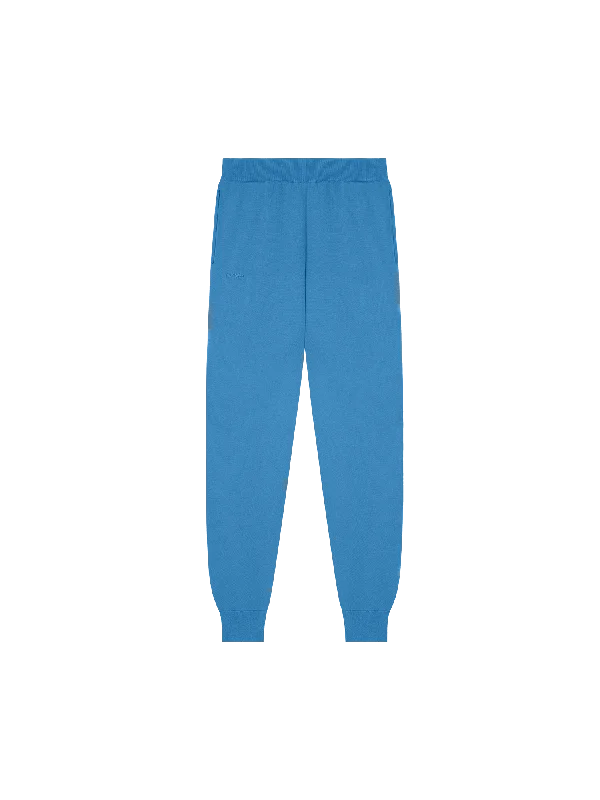 Men's Pants with Appliqué DetailsMens DNA Knitted Track Pants—geyser blue