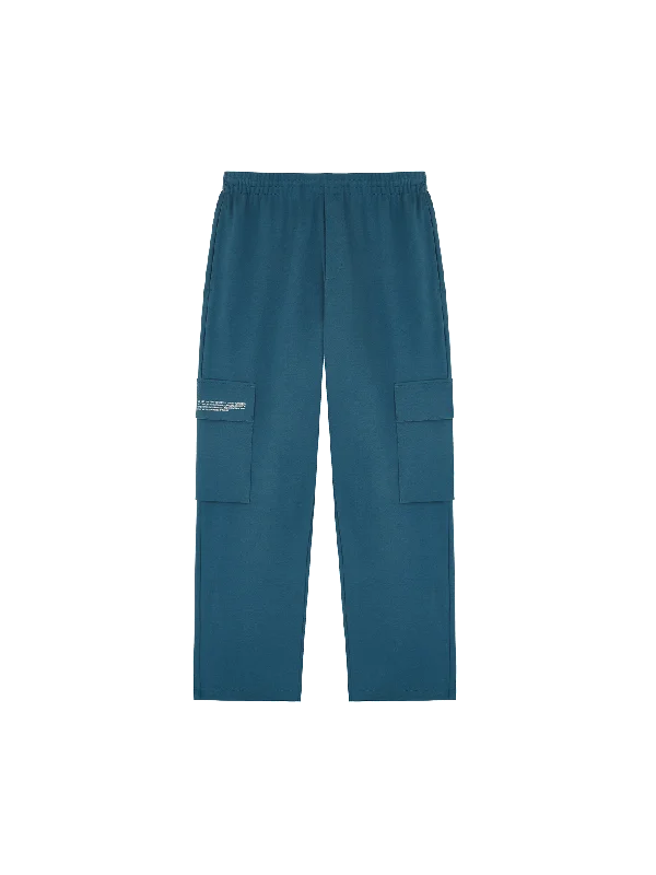 Men's Pants with Contrast Fabric PanelsMens Double Jersey Cargo Track Pants—storm blue