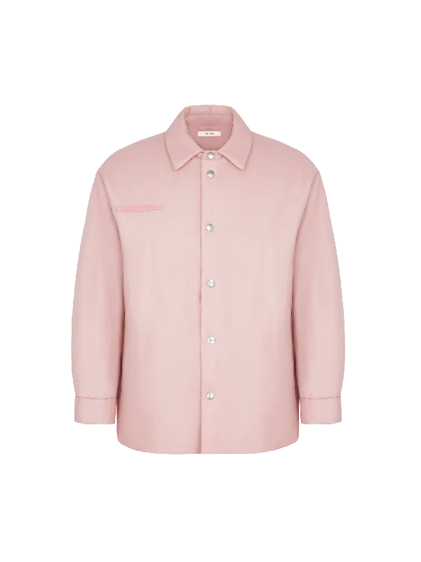 Fashionable Men's Denim JacketsMens Flower-Warmth Padded Overshirt—Magnolia Pink