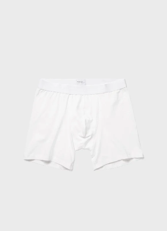 Men's Stretch Cotton Boxer Briefs in White