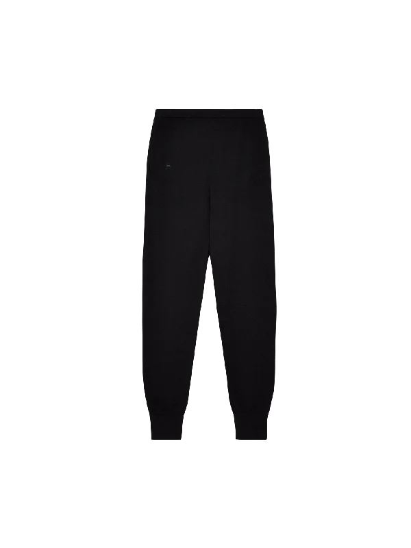 Men's Pants with Contrast WaistbandsMens Merino Wool Track Pants—black