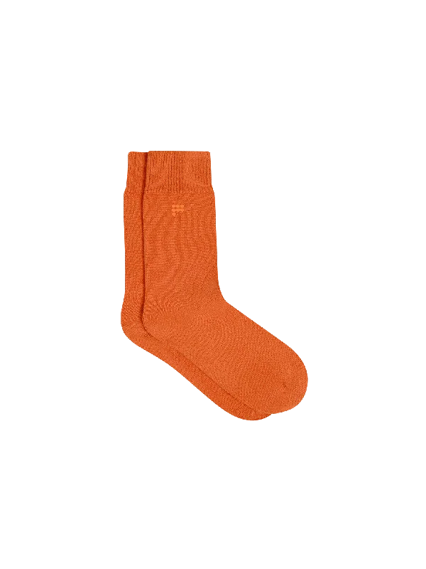 Mens Recycled Cashmere Socks—cinnamon orange